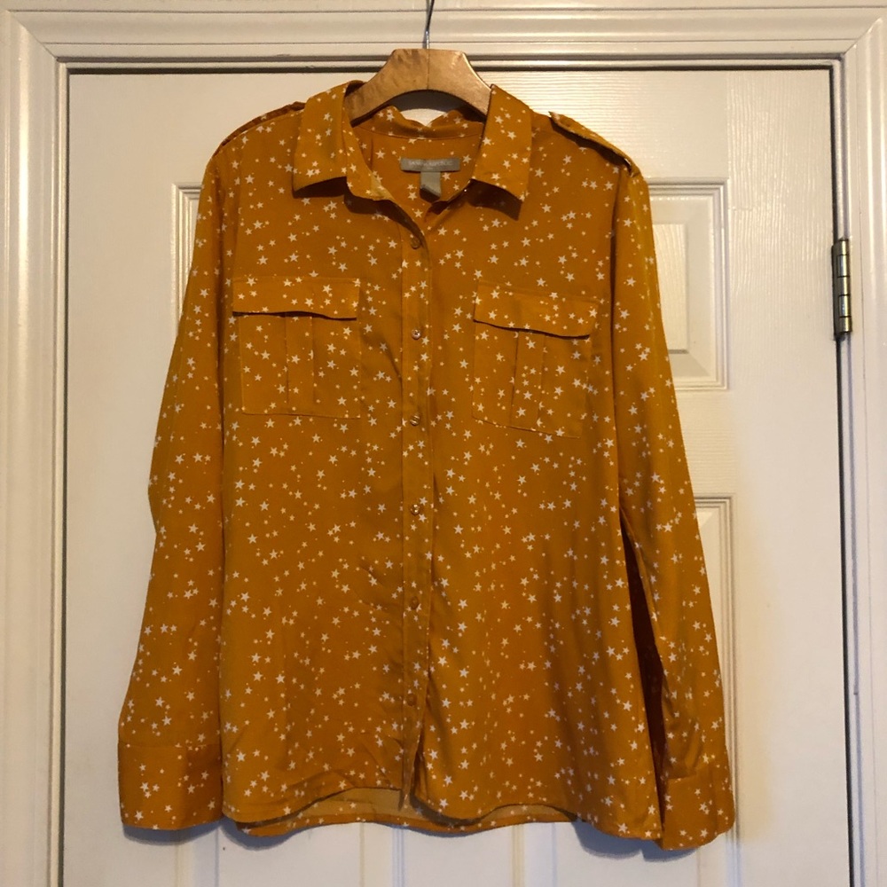 Banana Republic Gold Shirt with White Stars